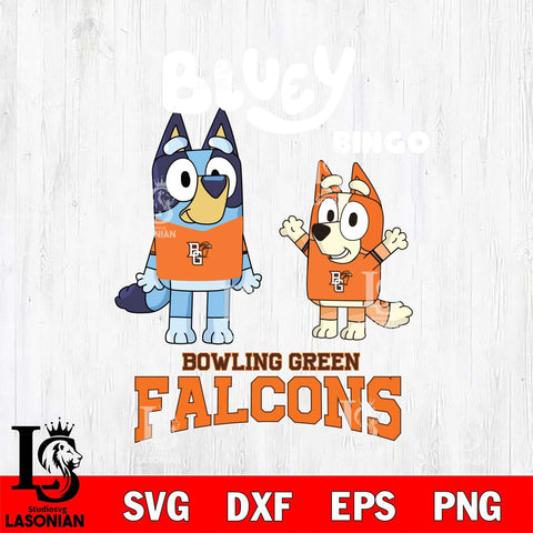 Bowling Green Falcons Bluey & Bingo 4 Svg Eps Dxf Png File, NCAA svg, Digital Download, Instant Download