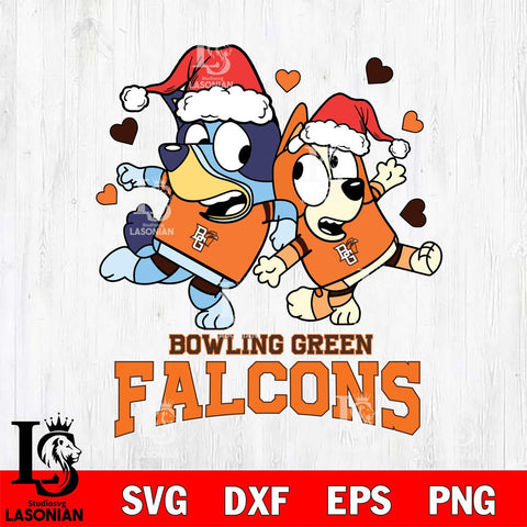 Bowling Green Falcons Bluey Christmas NFL Svg Eps Dxf Png File, Digital Download