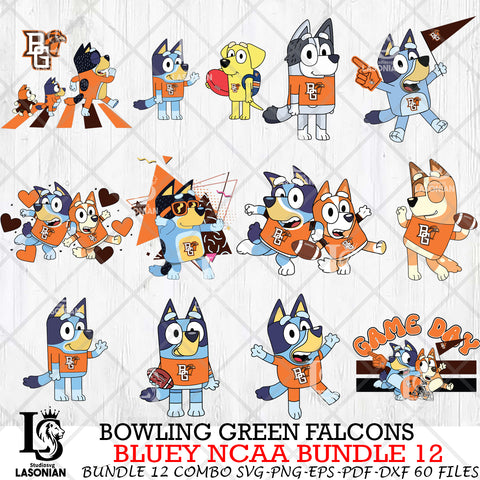 Bowling Green Falcons Bluey NCAA Bundle 12 Svg Eps Dxf Png File, Digital Download, Instant Download