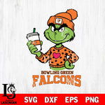 Bowling Green Falcons Boujee Grinch Heart Christmas Cut Files Cricut, Svg Dxf Eps Png file, Digital download , Silhouette