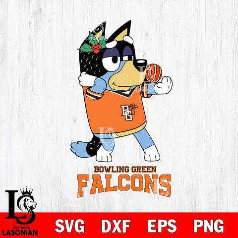 Bowling Green Falcons Christmas Bluey Bandit Heeler Cut Files,Bluey Cricut,Christmas Svg , Bluey svg , Digital Download, dxf eps png pdf file