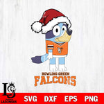 Bowling Green Falcons Christmas Bluey Hat Cut Files,Bluey Cricut,Christmas Svg , Bluey svg , Digital Download, dxf eps png pdf file