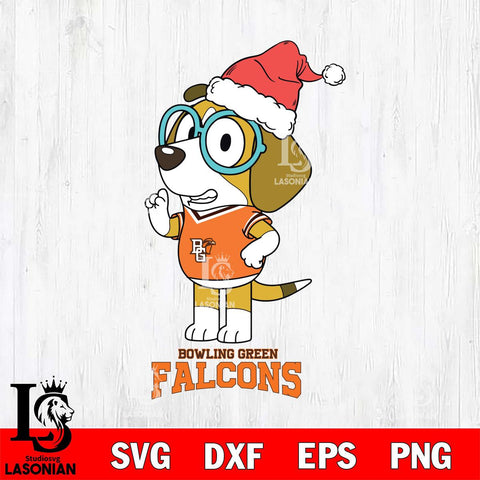 Bowling Green Falcons Christmas Bluey Honey Sport Cut Files,Bluey Cricut,Christmas Svg , Bluey svg , Digital Download, dxf eps png pdf file