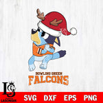 Bowling Green Falcons Christmas Bluey Santa Claus Cut Files,Bluey Cricut,Christmas Svg , Bluey svg , Digital Download, dxf eps png pdf file