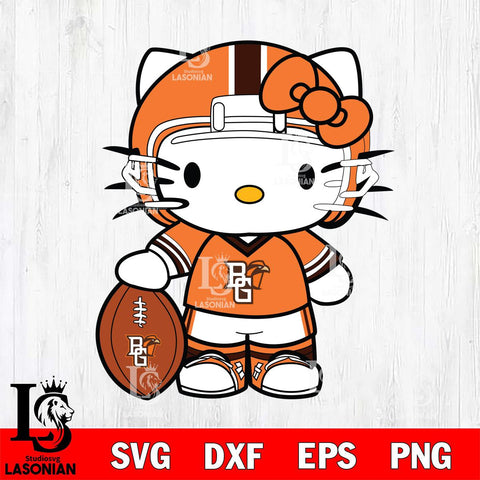 Bowling Green Falcons Cute Hello Kitty Football 3 Svg Eps Dxf Png File, NCAA svg, Digital Download, Instant Download