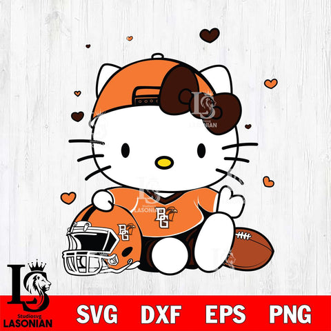 Bowling Green Falcons Cute Hello Kitty Football Svg Eps Dxf Png File, NCAA svg, Digital Download, Instant Download