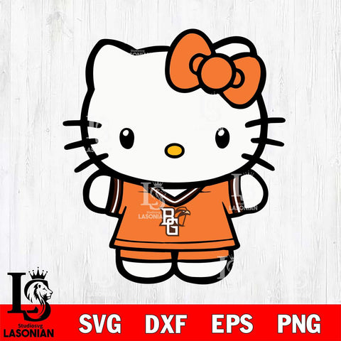 Bowling Green Falcons Cute Hello Kitty Football 6 Svg Eps Dxf Png File, NCAA svg, Digital Download, Instant Download