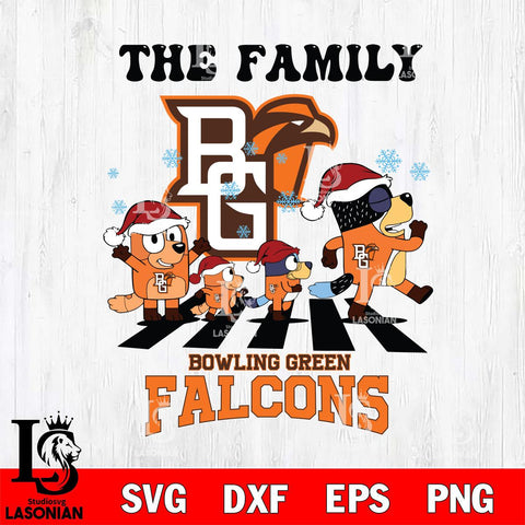 Bowling Green Falcons Family Bluey Christmas Svg Eps Dxf Png File, Digital Download