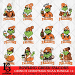 Bowling Green Falcons Grinch Christmas NCAA Bundle 12 Svg Eps Dxf Png File,Cricut files, Digital Download, Instant Download