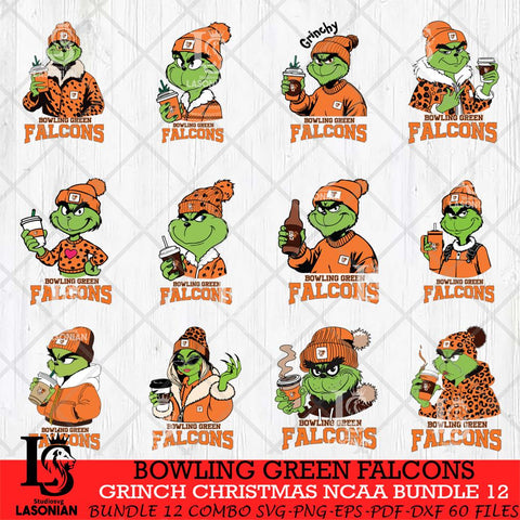 Bowling Green Falcons Grinch Christmas NCAA Bundle 12 Svg Eps Dxf Png File,Cricut files, Digital Download, Instant Download