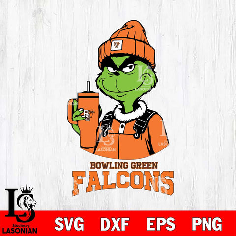 Bowling Green Falcons Grinch Football Christmas Cut Files Cricut, Svg Dxf Eps Png file, Digital download , Silhouette