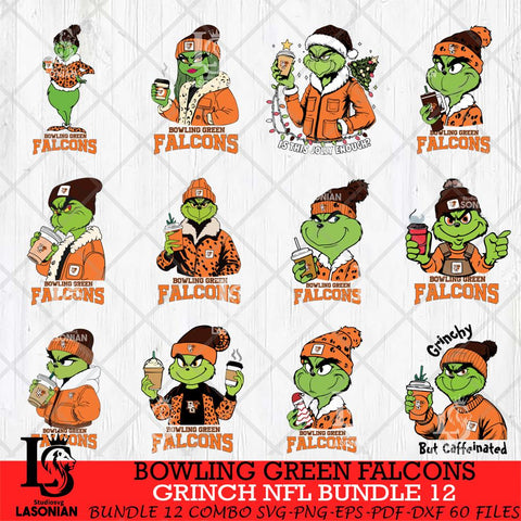 Bowling Green Falcons Grinch NCAA Bundle 12 SVG Eps Dxf Png File, Digital Download, Instant Download