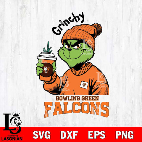 Bowling Green Falcons Grinchy Bougie Christmas Cut Files Cricut, Svg Dxf Eps Png file, Digital download , Silhouette