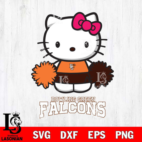 Bowling Green Falcons Hello Kitty Cheerleader 2 Svg Eps Dxf Png File, Digital Download, Instant Download