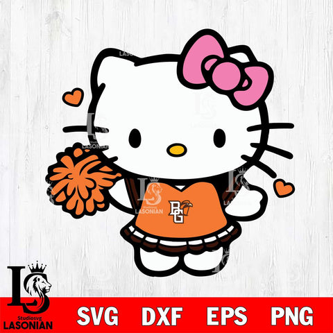 Bowling Green Falcons Hello Kitty Cheerleader 6 Svg Eps Dxf Png File, Digital Download, Instant Download