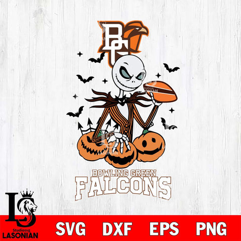 Bowling Green Falcons Jack Skellington 2 halloween Svg Eps Dxf Png File, NCAA svg, Digital Download, Instant Download