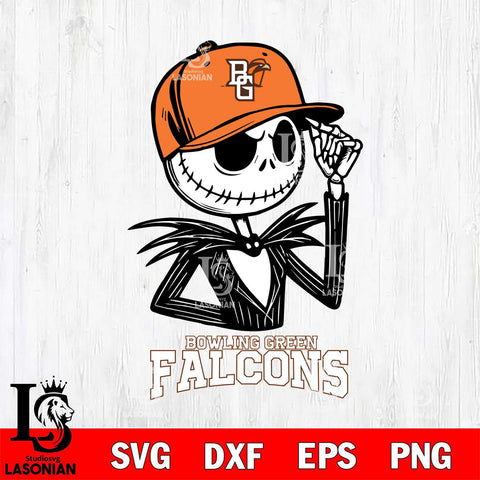 Bowling Green Falcons Jack Skellington 3 Halloween Svg Eps Dxf Png File, NCAA svg, Digital Download, Instant Download