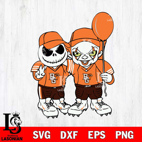 Bowling Green Falcons Jack Skellington And Pennywise Football Svg Eps Dxf Png File, NCAA svg, Digital Download, Instant Download