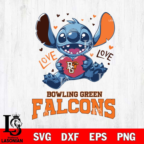 Bowling Green Falcons Love Stitch, Svg Eps Dxf Png File, Digital Download