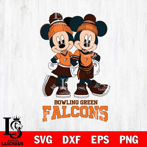 Bowling Green Falcons Mickey And Minnie Mouse Football Svg Eps Dxf Png File, NCAA svg , File Cut , Digital Download , Instant Download, Cut Svg Files