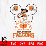 Bowling Green Falcons Mickey Heart Rugby Svg Eps Dxf Png File, Digital Download ,Instant Download, Cricut File