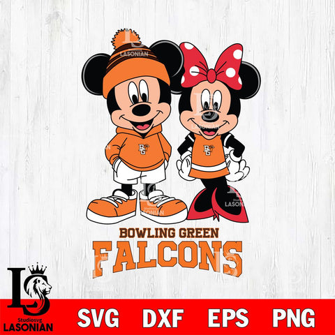 Bowling Green Falcons Mickey Minnie Mouse Cute Football Svg Eps Dxf Png File, NCAA svg , File Cut , Digital Download , Instant Download, Cut Svg Files