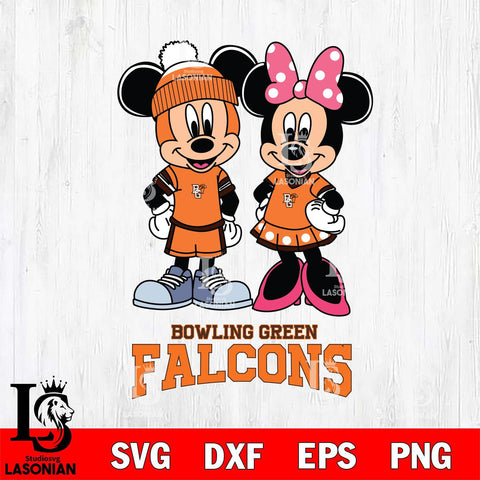 Bowling Green Falcons Mickey Minnie Mouse Pink Svg Eps Dxf Png File, NCAA svg , File Cut , Digital Download , Instant Download, Cut Svg Files