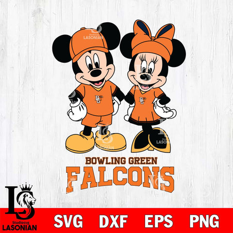 Bowling Green Falcons Mickey Minnie Rugby Svg Eps Dxf Png File, NCAA svg , File Cut , Digital Download , Instant Download, Cut Svg Files