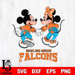 Bowling Green Falcons Mickey Minnie Valentine Rugby Svg Eps Dxf Png File, Digital Download ,Instant Download, Cricut File