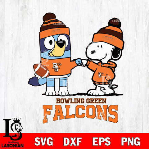 Bowling Green Falcons Snoopy & Bluey Football Svg Eps Dxf Png File,NCAA Svg Files,Chill Guy svg ,Digital Download ,Instant Download, Cricut File