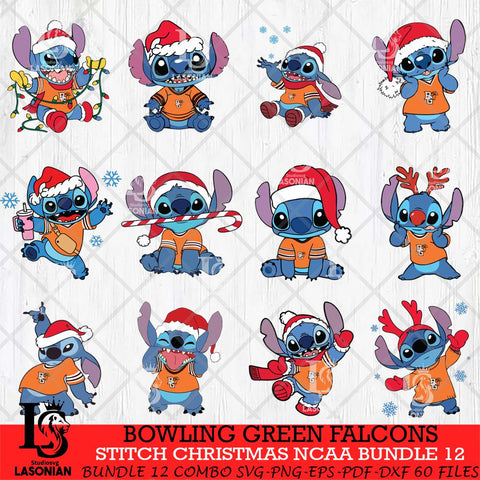 Bowling Green Falcons Stitch Christmas NCAA Bundle 12 Svg Eps Dxf Png File, Digital Download, Instant Download