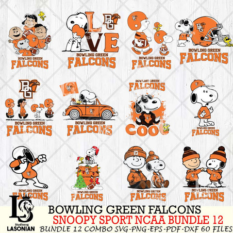 Bowling Green Falcons  Snoopy NCAA Bundle 12 SVG Svg Eps Dxf Png File, Digital Download