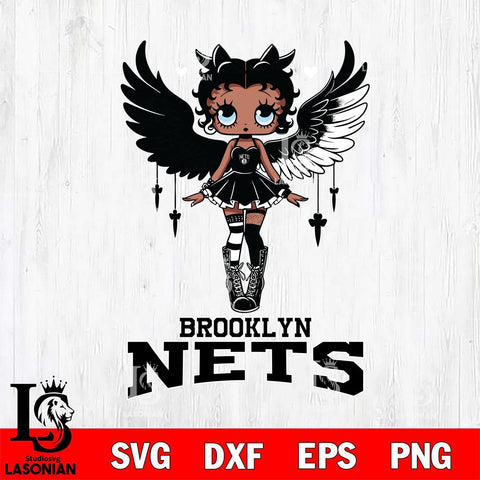 Brooklyn Nets Anglel Black Fan Girl Betty Boop