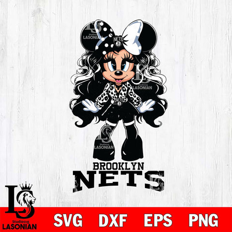 Brooklyn Nets Beauty Minnie Mouse Svg Eps Dxf Png File, Digital Download, Instant Download