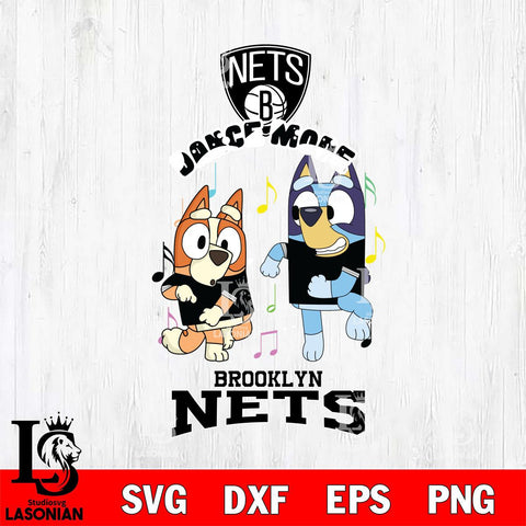 Brooklyn Nets Bluey Bingo Svg Eps Dxf Png File, NBA svg, Digital Download, Instant Download