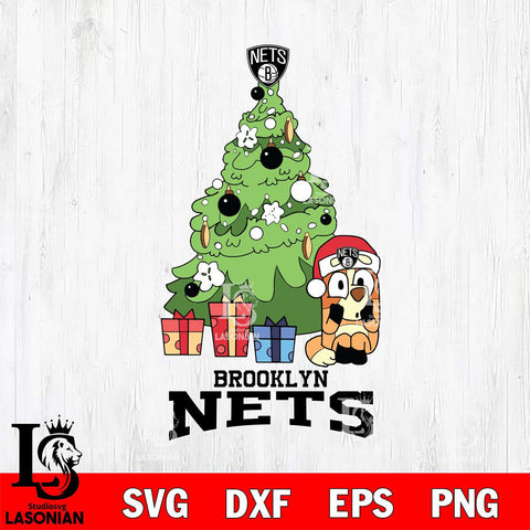 Brooklyn Nets Bluey Chilli Christmas Tree Svg Eps Dxf Png File, Digital Download