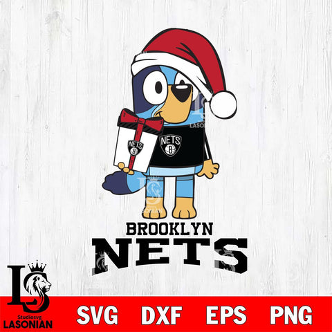 Brooklyn Nets Bluey Christmas Svg Eps Dxf Png File, Digital Download