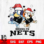 Brooklyn Nets Bluey Christmas NFL Svg Eps Dxf Png File, Digital Download