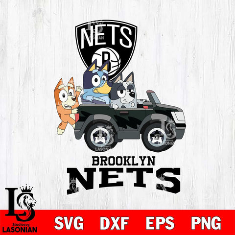 Brooklyn Nets Bluey friends Svg Eps Dxf Png File, NBA svg, Digital Download, Instant Download