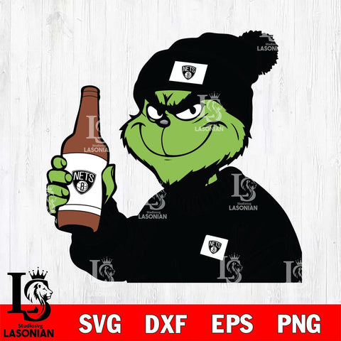 Brooklyn Nets Boujee Grinch 5 Svg Eps Dxf Png File, Digital Download, Instant Download