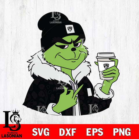 Brooklyn Nets Boujee Grinch 7 Svg Eps Dxf Png File, Digital Download, Instant Download