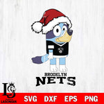 Brooklyn Nets Christmas Bluey Hat Svg , Christmas Svg , Bluey svg , Digital Download, dxf eps png pdf file