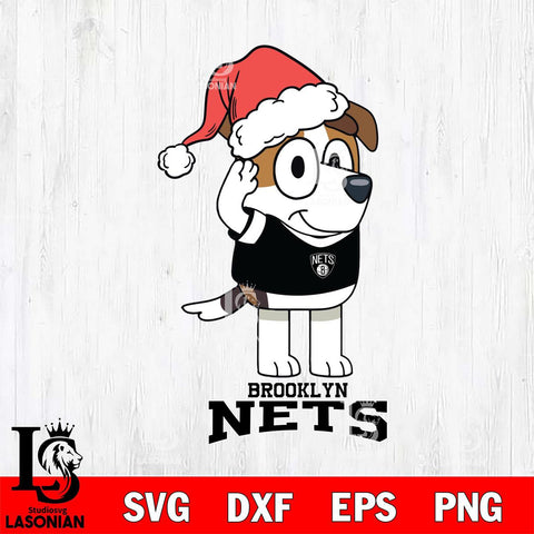 Brooklyn Nets Christmas Bluey Jack Sport Svg , Christmas Svg , Bluey svg , Digital Download, dxf eps png pdf file