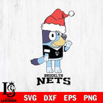 Brooklyn Nets Christmas Bluey Say Hi Svg , Christmas Svg , Bluey svg , Digital Download, dxf eps png pdf file