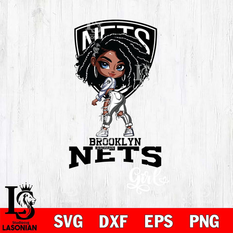 Brooklyn Nets Fan Girl Svg Eps Dxf Png File, Digital Download, Instant Download