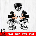 Brooklyn Nets Fan Minnie And Mickey Love Svg Eps Dxf Png File, Digital Download, Instant Download