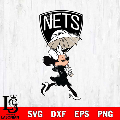 Brooklyn Nets Fancy Minnie Svg Eps Dxf Png File, Digital Download, Instant Download