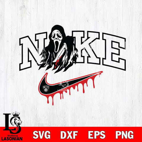 Brooklyn Nets Ghostface Nike Svg Eps Dxf Png File, Digital Download, Instant Download