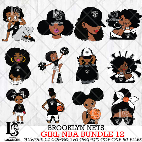 Brooklyn Nets Girl NBA Bundle 12 Svg Eps Dxf Png File, Digital Download, Instant Download