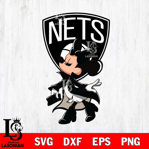 Brooklyn Nets Glamorous Minnie Svg Eps Dxf Png File, Digital Download, Instant Download